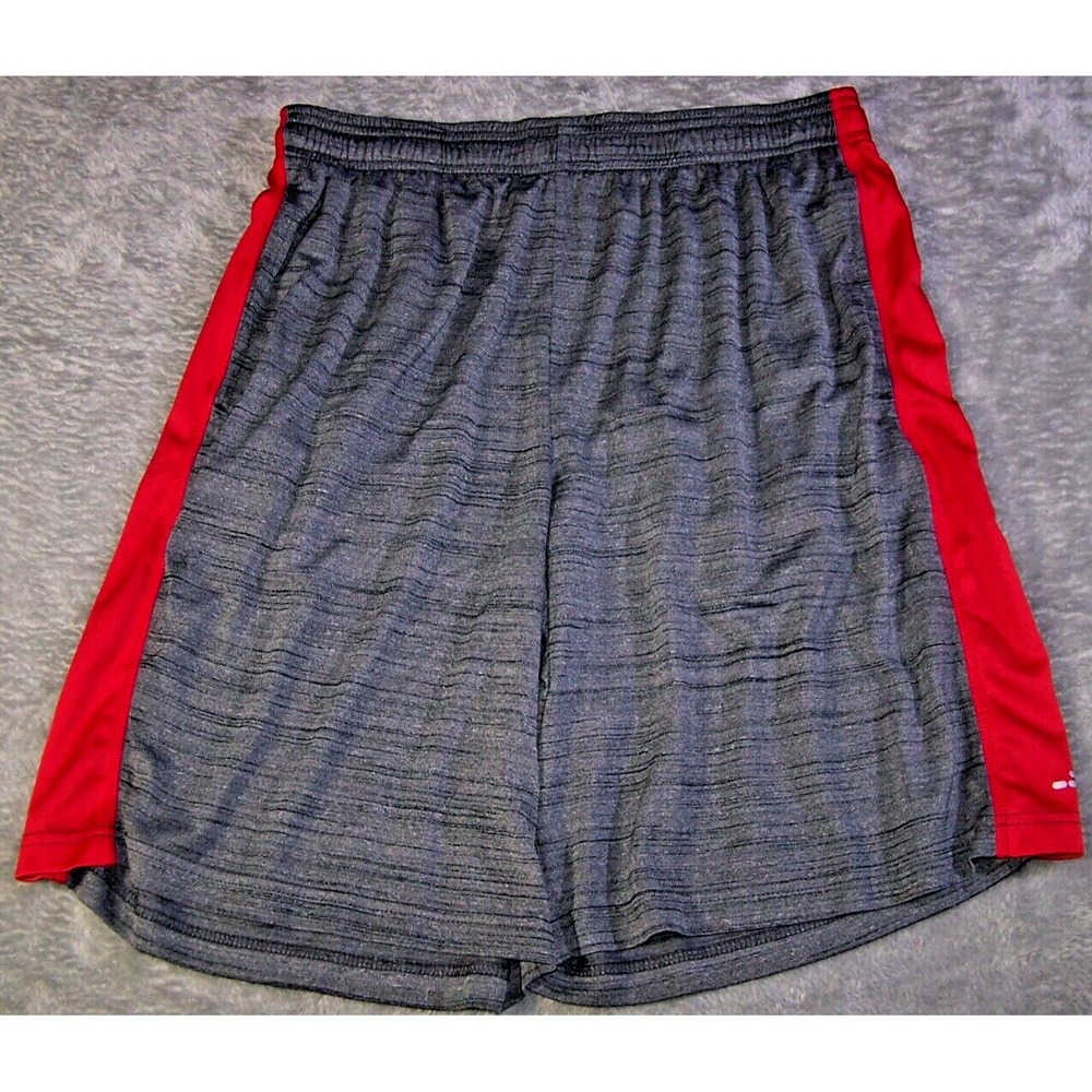 BCG Shorts Men's 29X9 XL Gray Red Elastic Waist Drawstring‎ Athletic Polyester